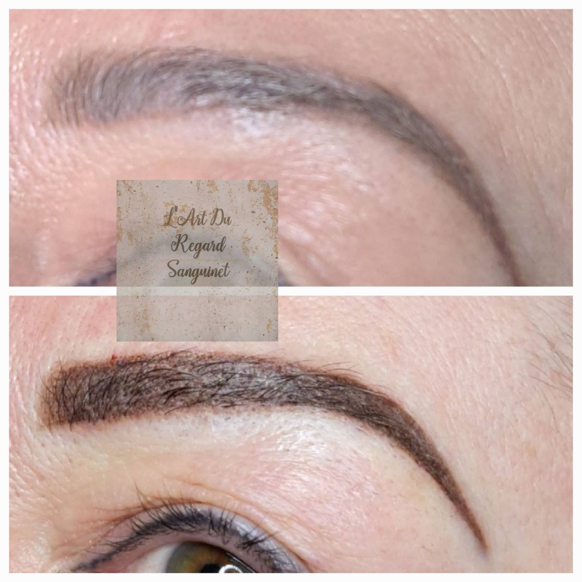 Cover pour un maquillage semi permanent raté dont la couleur à viré près du bassin d'Arcachon